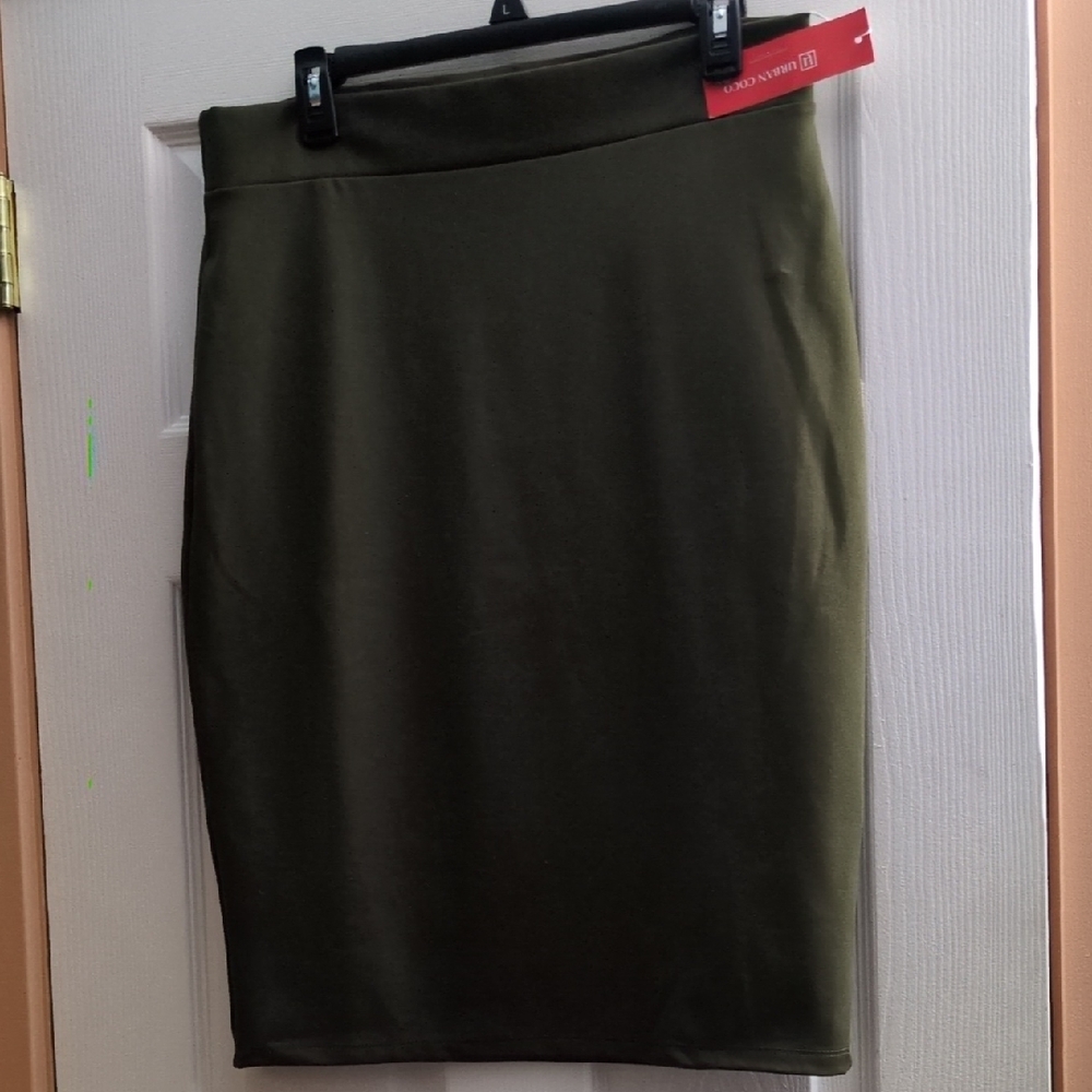 Classic Olive Pencil Skirt by New York & Company